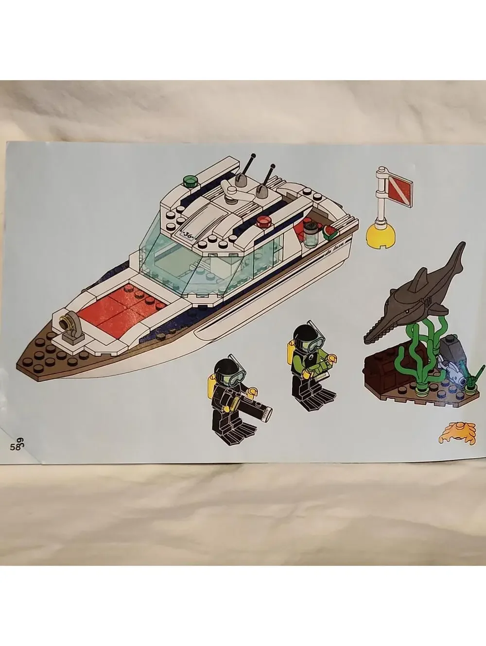 Lego 60221 Diving Yacht Boat Instruction Book Only